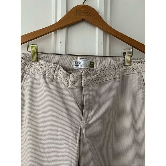 Old Navy beige and brown pin striped cotton pants 8 - Picture 3 of 4